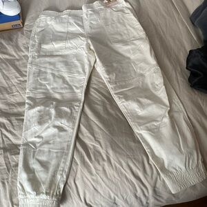 Light cream cargo joggers